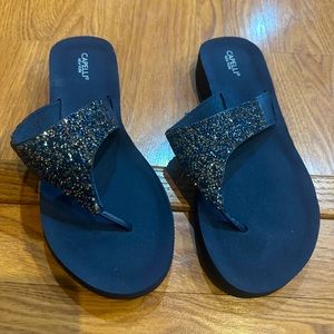 Brand new blue sparkling sandals size 10.5 woman’s $25 <3